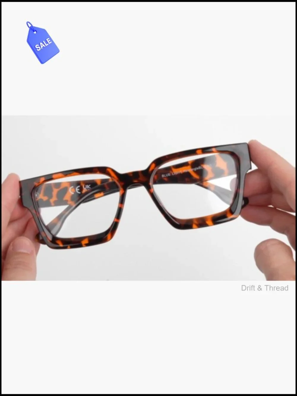 Oversized Rectangle Blue Light Glasses UV400 Computer Reading Eyewear Unisex